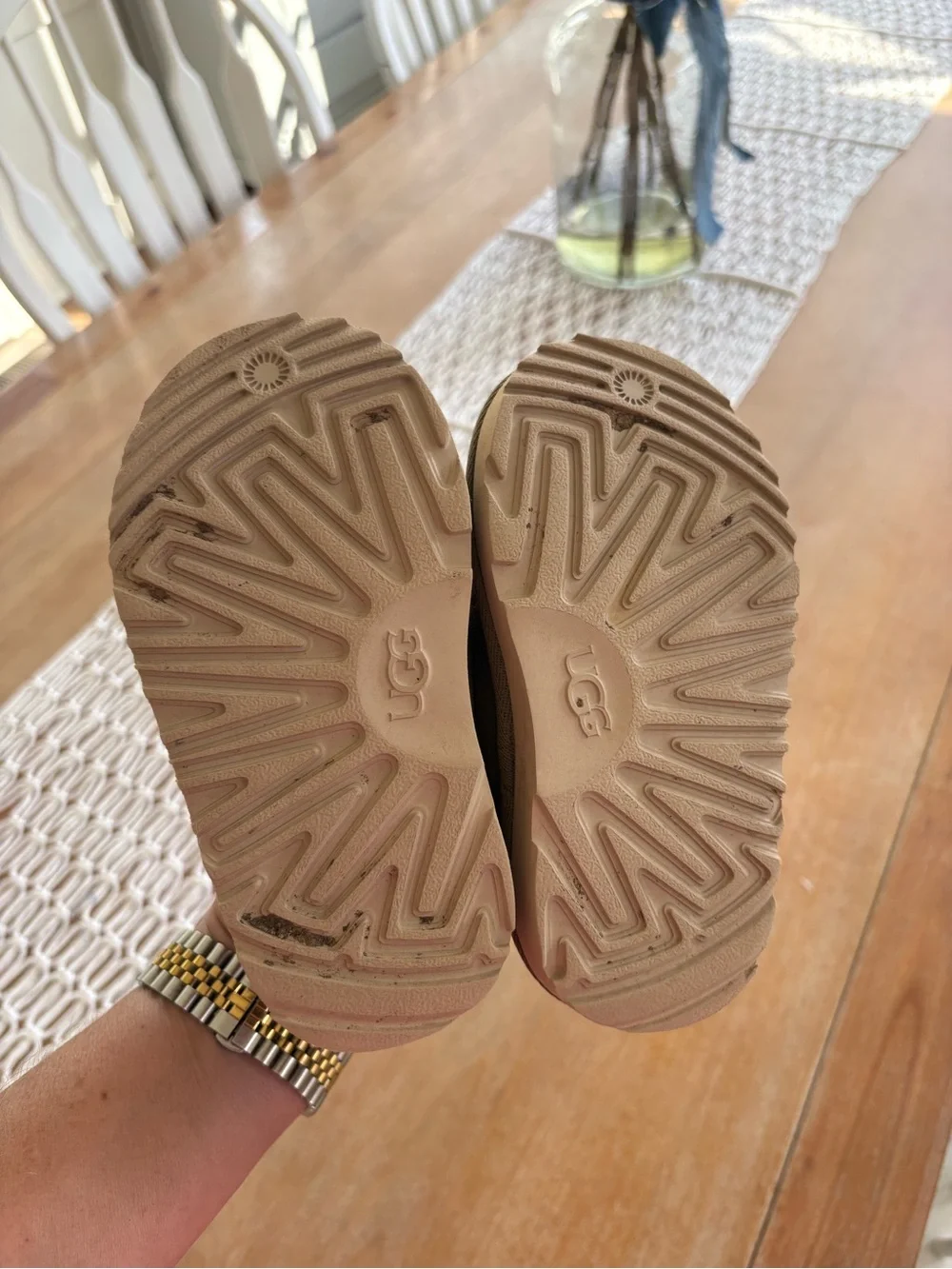 UGG Kids Chestnut Slip-On Cozy Mule with Decorative Trim